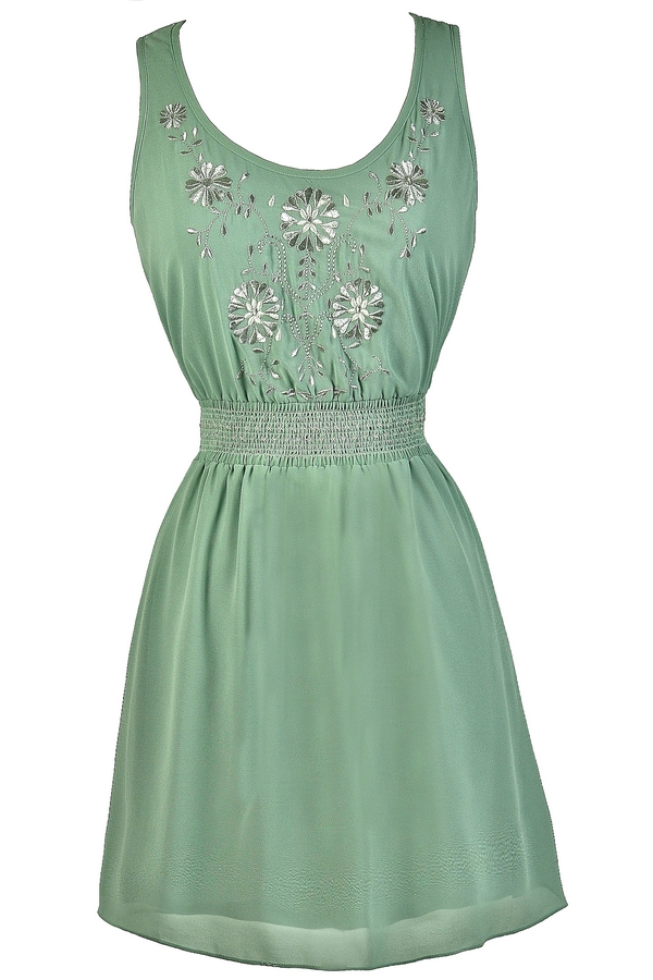 sage green casual dress