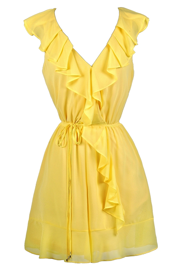 Cute yellow summer dresses sales