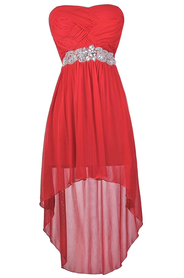 Red high low dress clearance