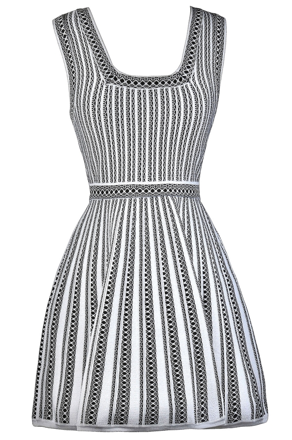 Black and white a line dress sale