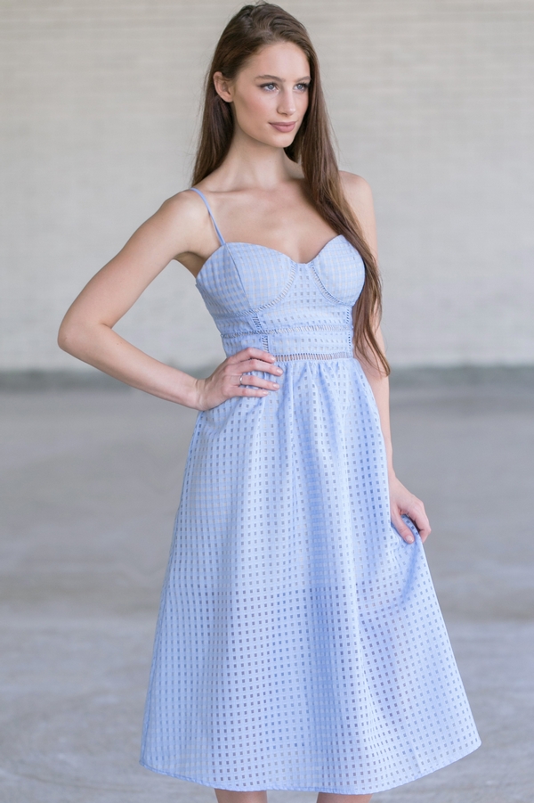 Sky Blue Midi Dress, Pale Blue Sundress ...