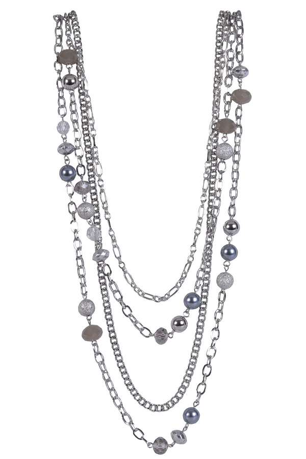 silver beaded necklace