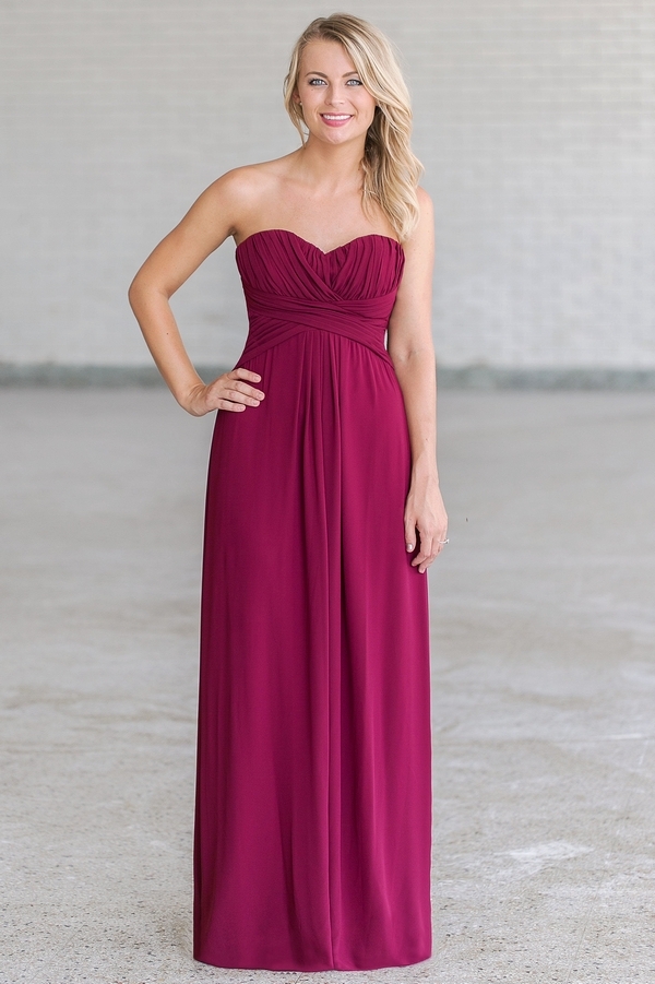 Plum Purple Maxi Bridesmaid Dress Purple Bridesmaid Dress Online