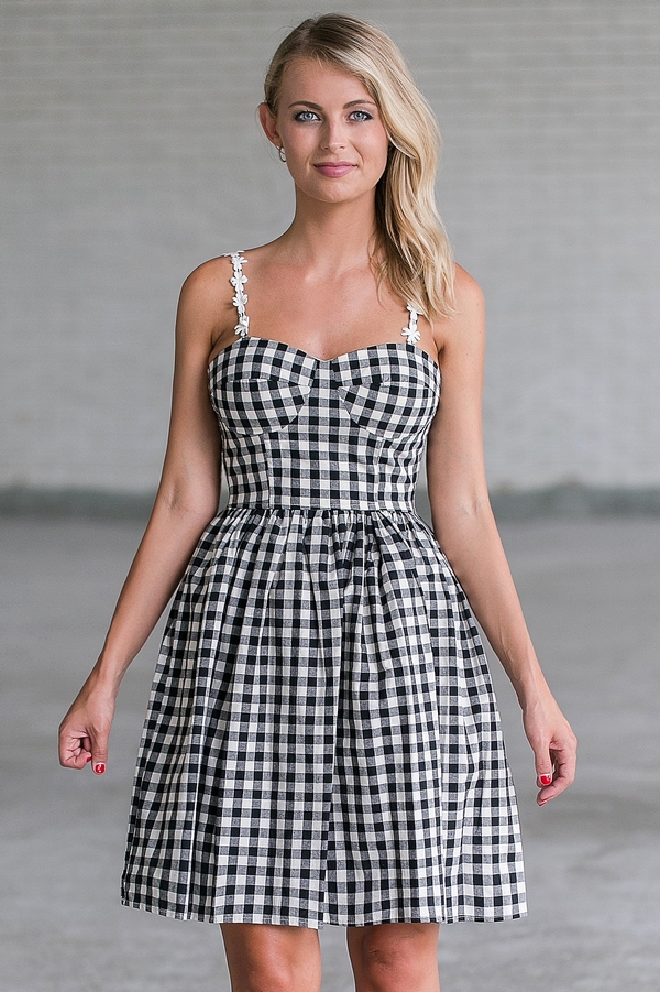 gingham a line dress