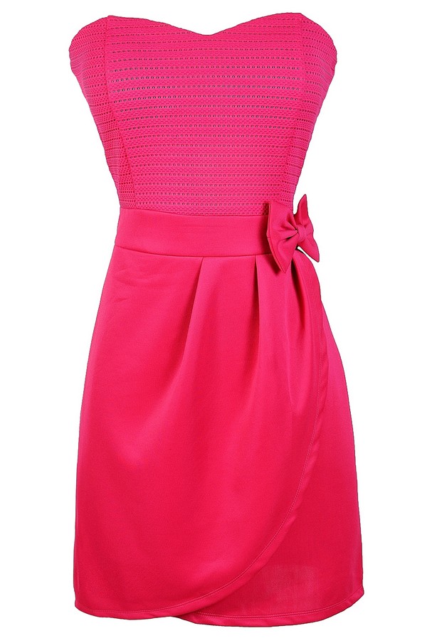 hot pink dress with bow