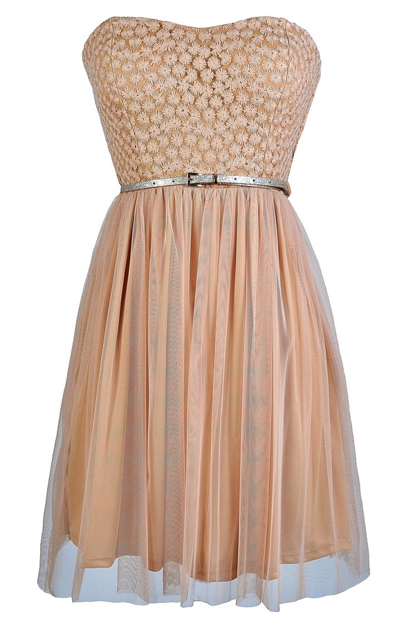 beige party dress
