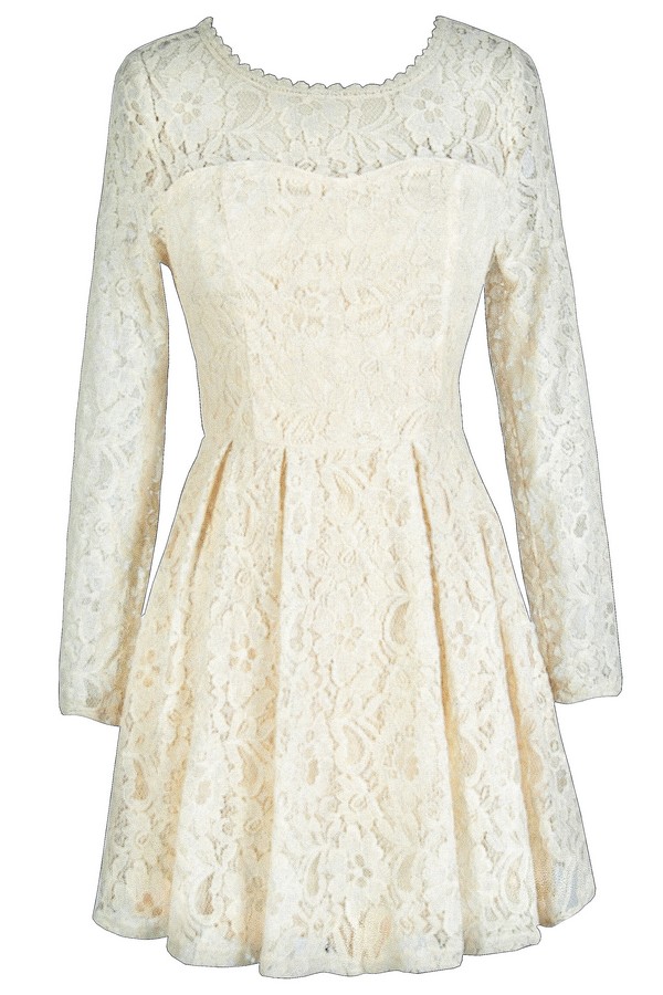 cream lace dress