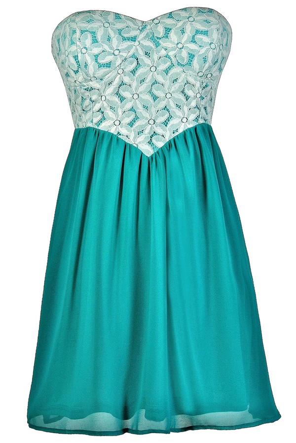Teal Lace Dress, Turquoise Lace Dress, Teal and Ivory Lace Dress, Turquoise  and Ivory Lace Dress, Cute Teal Dress, Teal Lace Party Dress, Teal Lace  Summer Dress Lily Boutique