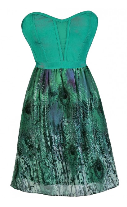 Peacock Party Dress