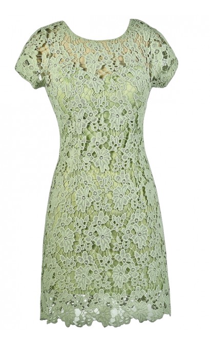 Lime Sage Green Crochet Lace Dress, Green Crochet Lace Summer Dress, Lime Sage Green Lace Dress, Green Crochet Lace Sheath Dress