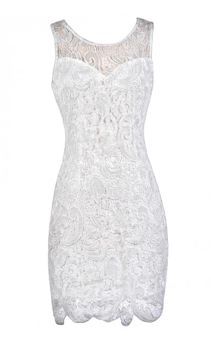 Off White Lace Pencil Dress, Off White Lace Summer Dress, Off White Lace Rehearsal Dinner Dress, Off White Lace Bridal Shower Dress