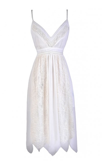 White Asymetrical Dress, White Summer Dress, White Fairy Dress, White Bohemian Dress, White Rehearsal Dinner Dress, White Bridal Shower Dress