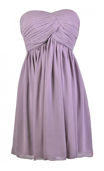 Cute Purple Dress, Purple Strapless Dress, Purple A-Line Dress, Purple Party Dress, Purple Cocktail Dress, Purple Chiffon Dress