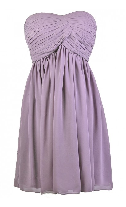 Cute Purple Dress, Purple Strapless Dress, Purple A-Line Dress, Purple Party Dress, Purple Cocktail Dress, Purple Chiffon Dress