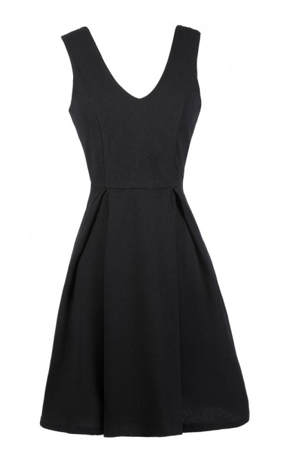 Black A-Line Dress, Little Black Dress, Black Sundress, Black Party Dress, Black Cocktail Dress
