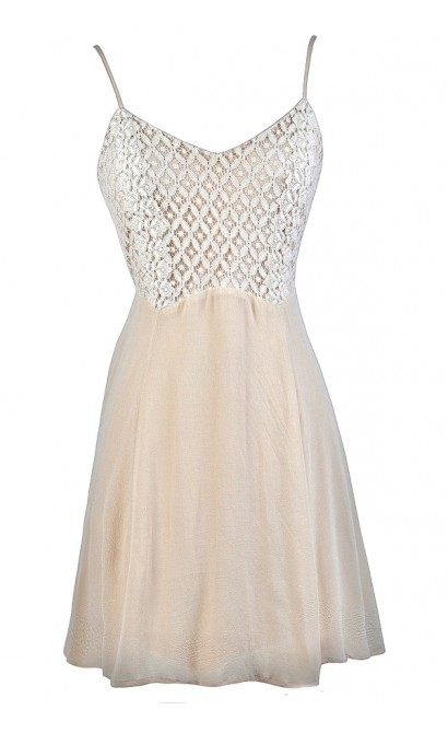 Cute Neutral Dress, Cute Beige Dress, Beige Summer Dress, Beige A-Line ...