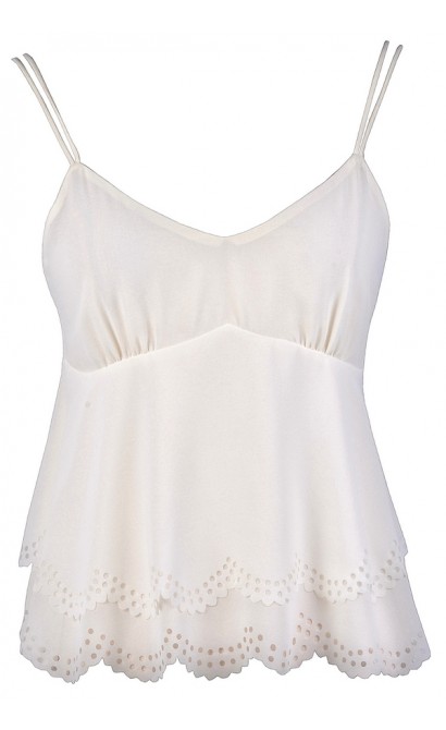 Cute Ivory Top, Cute Off White Top, Off White Summer Top, Cute Summer Top, Cute Flutter Top, Off White Eyelet Top, Ivory Eyelet Top, Cropped Summer Top
