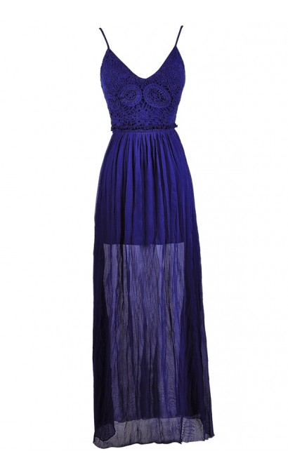 Royal Blue Crochet Dress