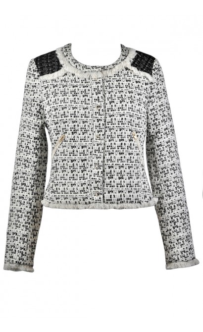 Black and White Tweed Jacket