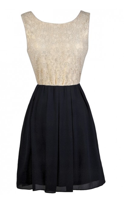 Navy and Beige Lace Dress, Cute Navy Dress, Navy Party Dress, Cute Holiday Party Dress