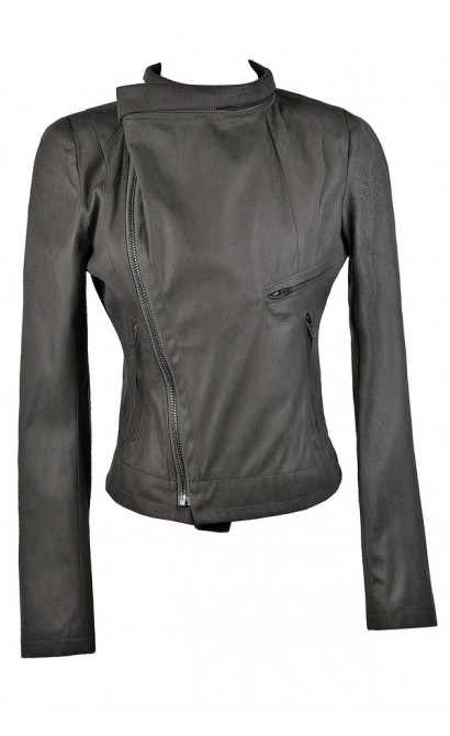 Cute Grey Fall Moto Jacket