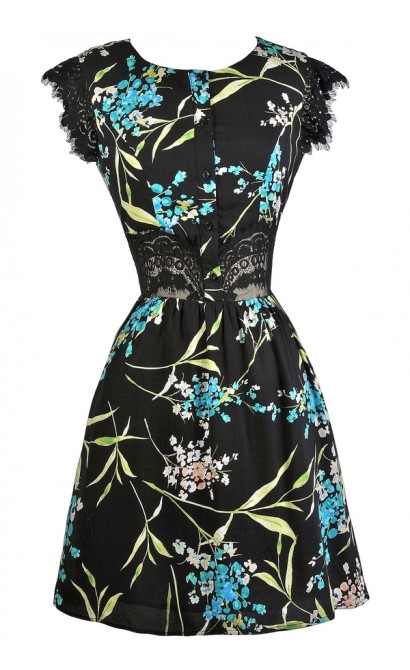 Tropical Print Sundress, Cute Summer Dress, Hawaiian Print Dress