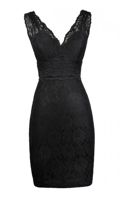 Black Lace Bodycon Dress, Cute Little Black Dress, Black Lace Party ...