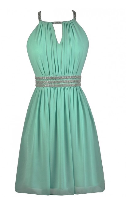 Beaded Mint Dress, Mint Party Dress, Mint Cocktail Dress, Mint Prom Dress