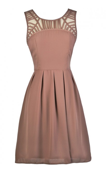 Cute Mocha Dress, Mocha Party Dress, Mocha Cocktail Dress