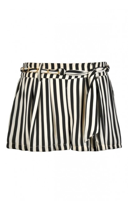Black and Ivory Stripe Shorts, Cute Summer Shorts, Nautical Stripe Shorts
