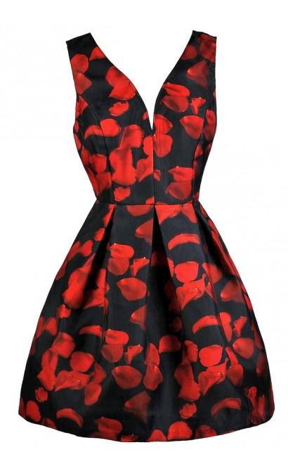 Valentine's Day Dress, Red Boutique Dress, Black and Red Party Dress