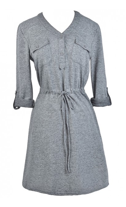 Cute Fall Top, Grey Tunic, Grey Top