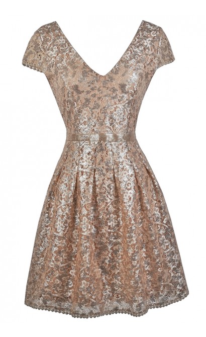 Gold Sequin Party Dress, Cute Gold Dress, Gold Sequin Cocktail Dress