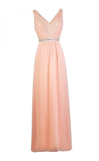 Cute Pink Maxi Bridesmaid Dress, Pink Lily Boutique Dress, Pink Maxi Prom Dress