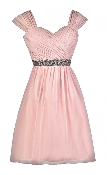 Pink Bridesmaid Dress, Cute Pink Dress, Pink Party Dress