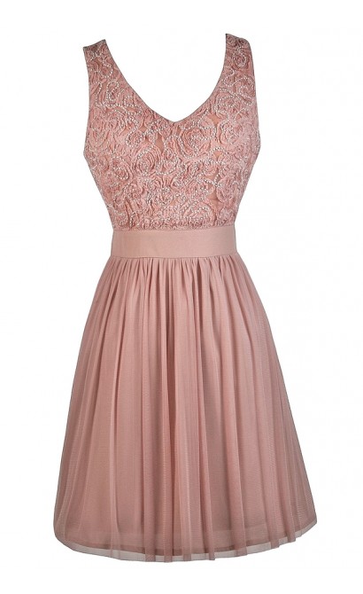 Cute Pink Dress, Pink Mauve Bridesmaid Dress, Pink Cocktail Dress, Pink Party Dress, Pink A-Line Dress