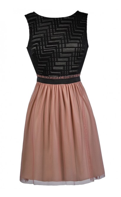 Black and Mauve Party Dress, Black and Pink Sundress