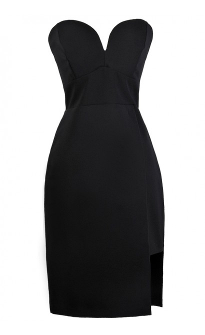 Black Strapless Dress, Cute Black Dress, Black Cocktail Dress, Online Boutique Dress