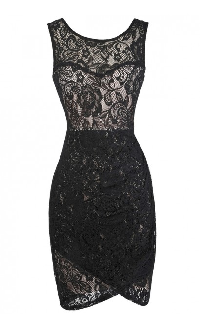 Black Lace Pencil Dress, Cute Little Black Dress, Online Boutique Dress ...