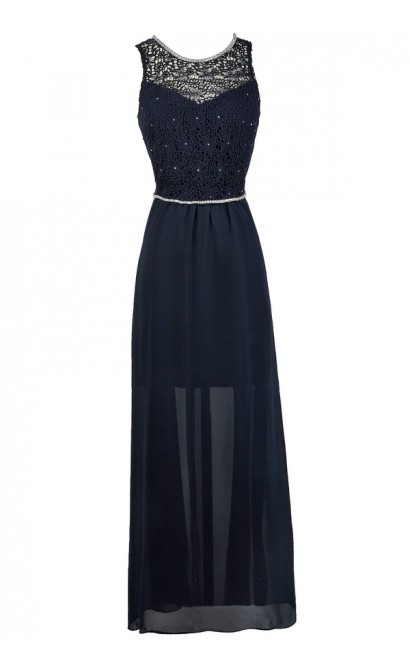 Navy Lace Bridesmaid Dress, Navy Maxi Dress, Online Boutique Dress