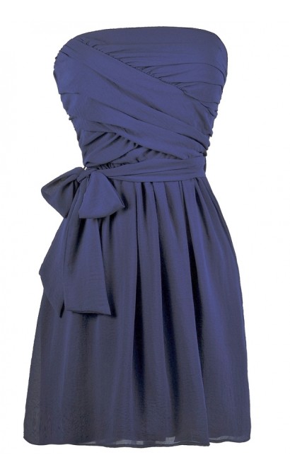 Royal Blue Strapless Dress, Bridesmaid Dress, Cute Summer Dress