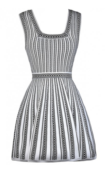 Black and White Stripe Dress, A-Line Dress, Online Boutique Dress