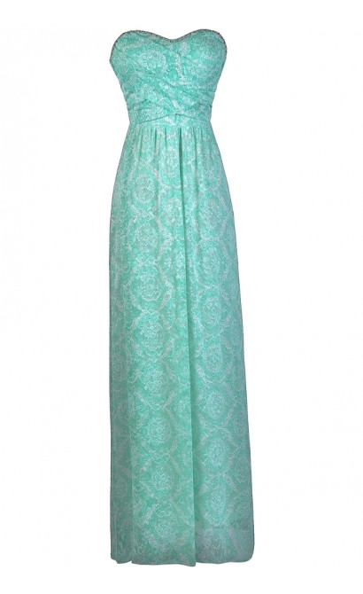 Seafoam Green Maxi Bridesmaid Dress, Mint Maxi Dress, Cute Mint Dress