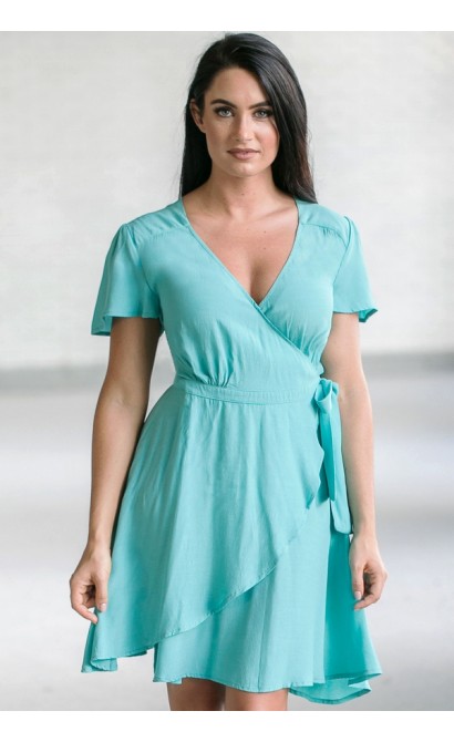 aqua blue beach dress