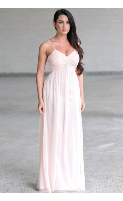 Part of the Bridal Party Chiffon Maxi Dress in Pale Pink