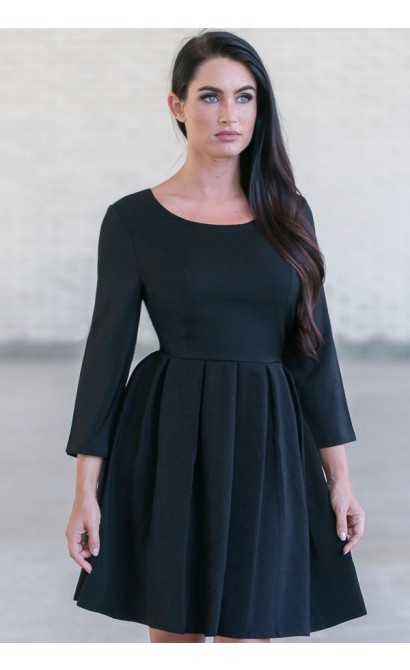 Black A-Line Party Cocktail Dress