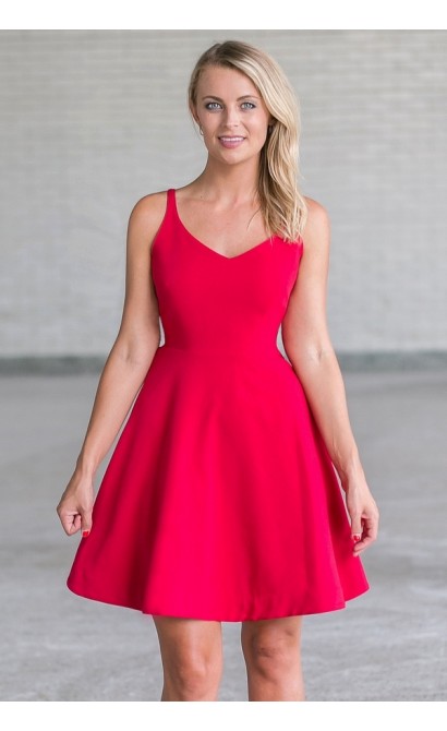 Red A-Line Party Dress