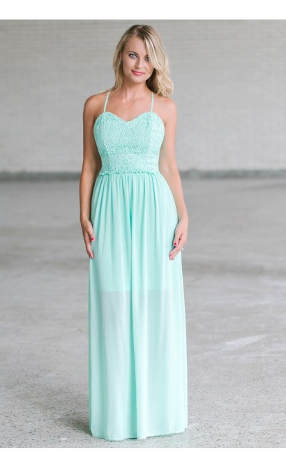 Mint Lace Maxi Dress, Cute Juniors Online Boutique Dress, Summer Dress