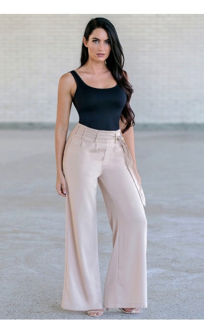 Beige Dress Pants, Cute Work Pants For Juniors