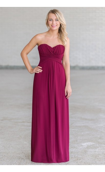 Plum Purple Maxi Bridesmaid Dress